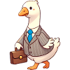 Ernsthafte Gans im Business-Anzug-Design