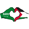 Saudi Arabia Palestine Flag Hands Heart Shape