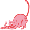 Speedball, ball playing, pink cat