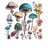 Fantasy-Pilze Illustration Fantasy Mushrooms