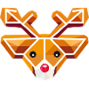 Geometric reindeer head motif in gingerbread style