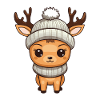 Deer Cute Comic Winter