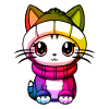 Katze Winter Tier Bunt Comic
