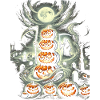 Gruseliger Halloween-Kürbisturm