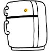 Fridge with smiley comic