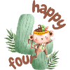 Happy Four Affe Safari