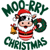 Festive Cow Santa Christmas Design