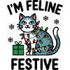 Festive Cat in Christmas Lights