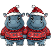 Hippopotamus Christmas Team