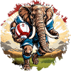 Elephant Rugby Player