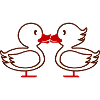 Enten Kuss dunkel Linie