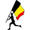 Flag Belgium man running