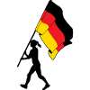 Flag Germany woman walking
