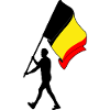 Flag Belgium man walking