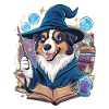 Australian Shepherd Magician with Wand