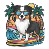 Cool Australian Shepherd with Sunglasses