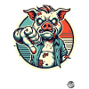 Daumen runter Zombie-Schwein