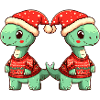 Dinosaur brontosaurus Christmas Team
