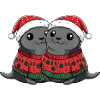 Seal Animal Christmas Team