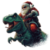 Weihnachtsmann Dinosaurier Motorrad