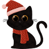 Cat Christmas with hat and scarf