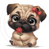 Mops Hundehalter Mops Liebe Blume