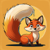 Cute Fox Cartoon Style