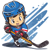 Eishockeyspieler Comic Look