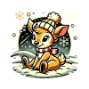 Winter Reindeer Christmas Motif