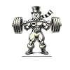 Strong snowman with weightlifting