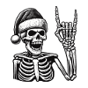 Skeleton With Santa Hat Rocks