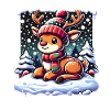 Cute Reindeer Christmas Winter Snow