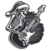 Skeleton Christmas Rock Guitarist