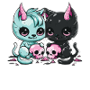 Kawaii Cat Pastel Goth Devilish