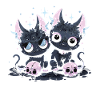 Kawaii Cat Pastel Goth Devilish