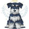 Mignon schnauzer nain aux tournesols