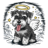 Miniature schnauzer as angel