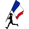 Flag France Woman Running