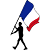 Drapeau France homme marchant