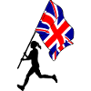 Drapeau Angleterre Femme Courir