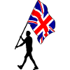Flag England Man Walking