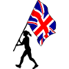 England Flag Woman Walking