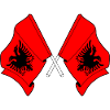Deux drapeaux Albanie