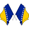 Deux drapeaux Bosnie-Herzégovine
