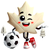 Canada Maple Leaf Soccer Mascot