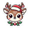 Adorable Christmas Reindeer Cartoon