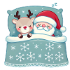 Cozy Santa Reindeer Sleeping Duo