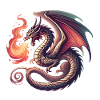 Fierce Dragon Breathing Fire Design
