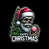 Christmas Skull mit Weihnachtskugeln