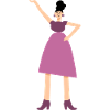 Femme en robe rose